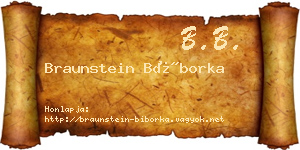 Braunstein Bíborka névjegykártya